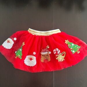 Mud Pie Red Christmas Skirt
